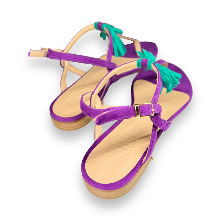 Purple/Summer Tassel Flip Flops