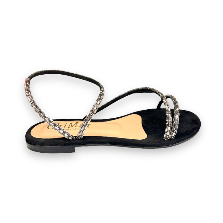 Black Strass weave sandal