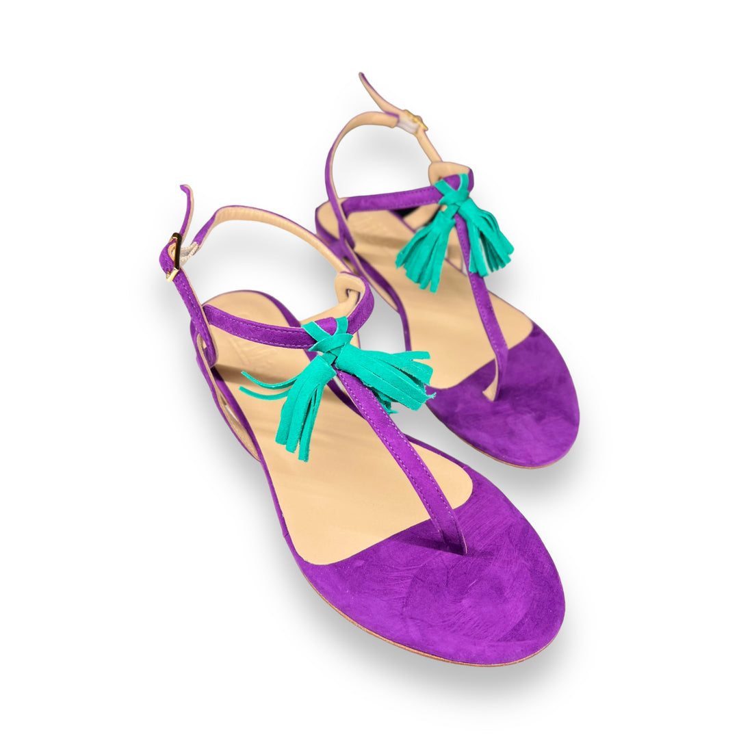 Purple/Summer Tassel Flip Flops