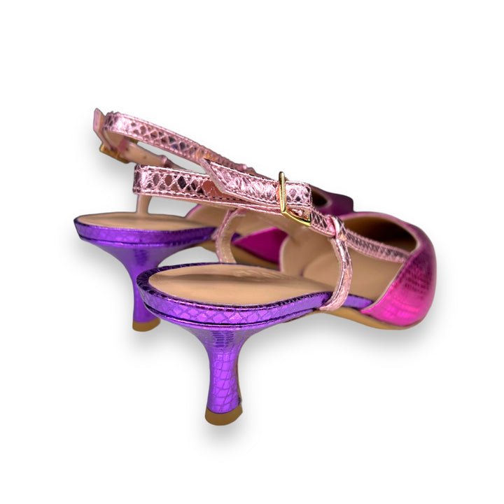 Slingback T5,5 Stampa Fucsia/Rosa/Viola