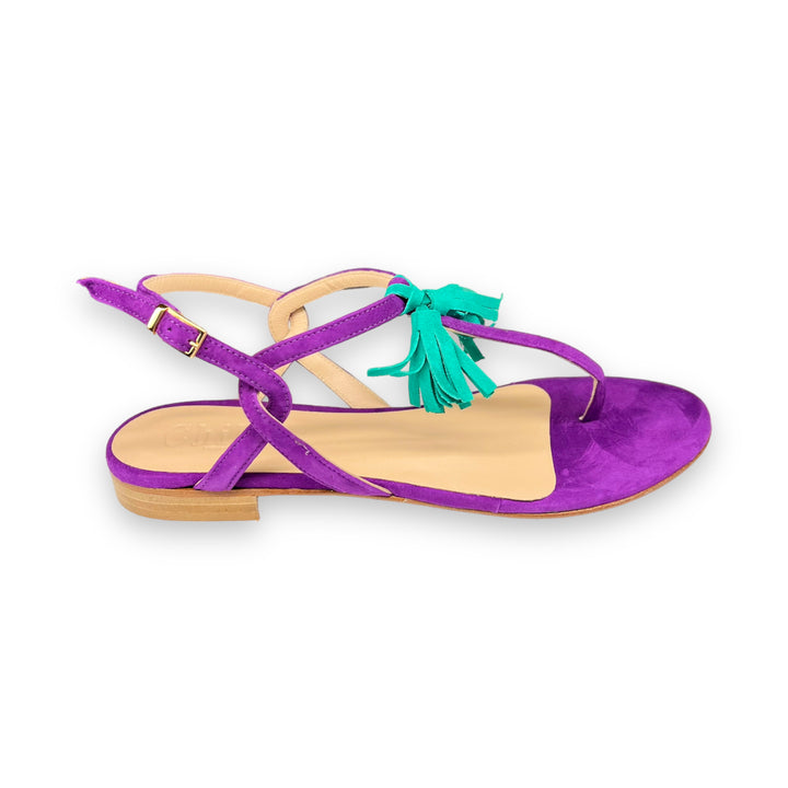 Purple/Summer Tassel Flip Flops