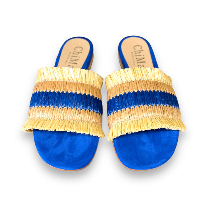 Blue/Beige Rafia slipper