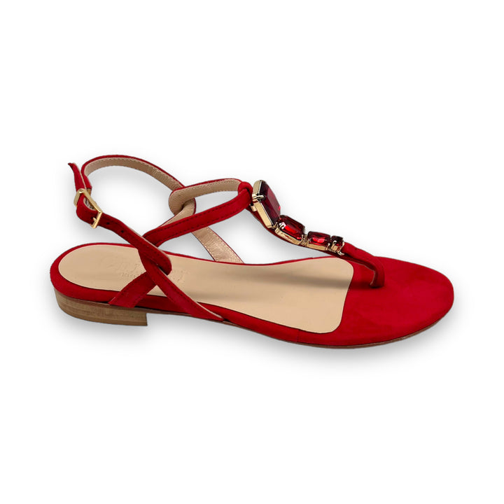 Crystal Red flip flops