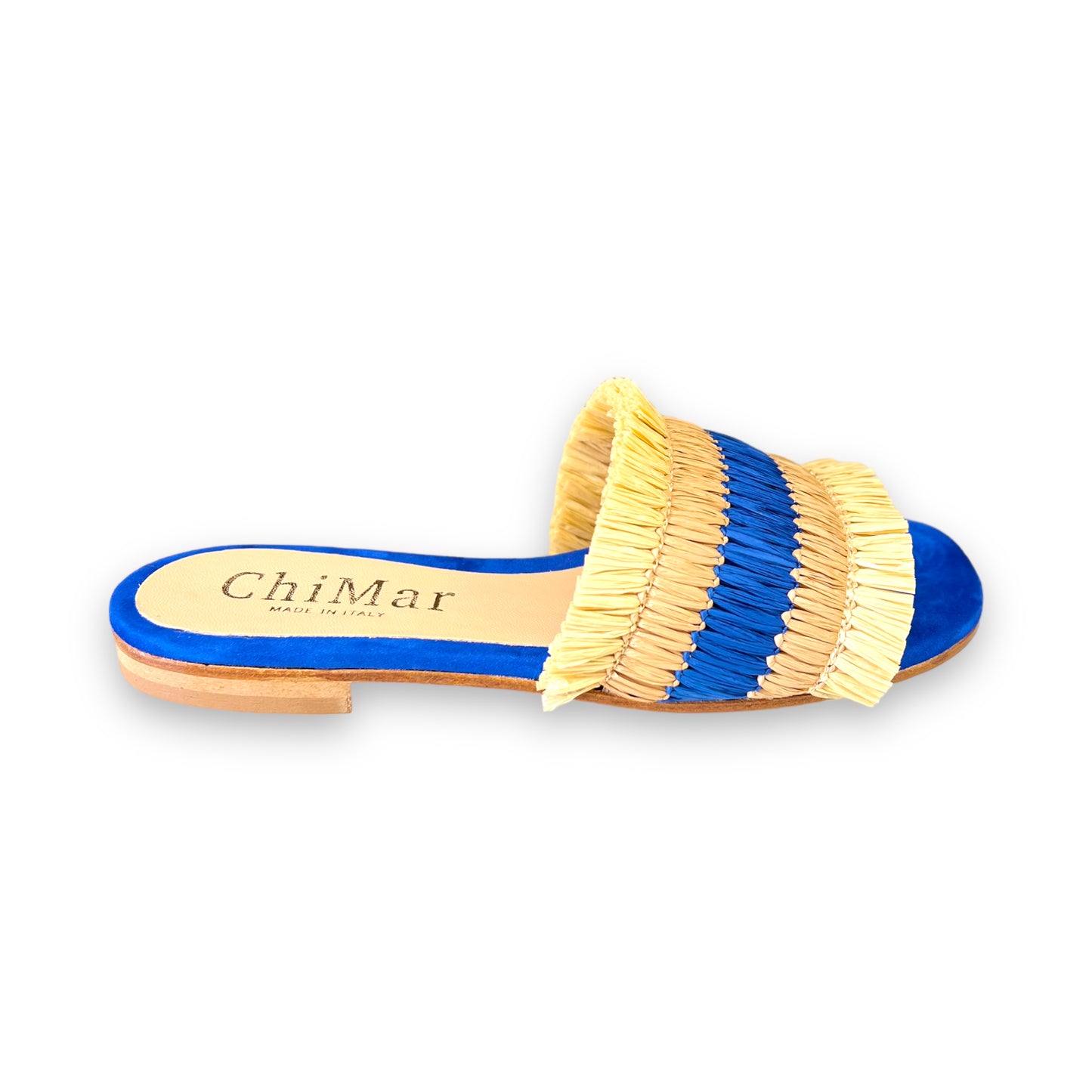 Blue/Beige Rafia slipper