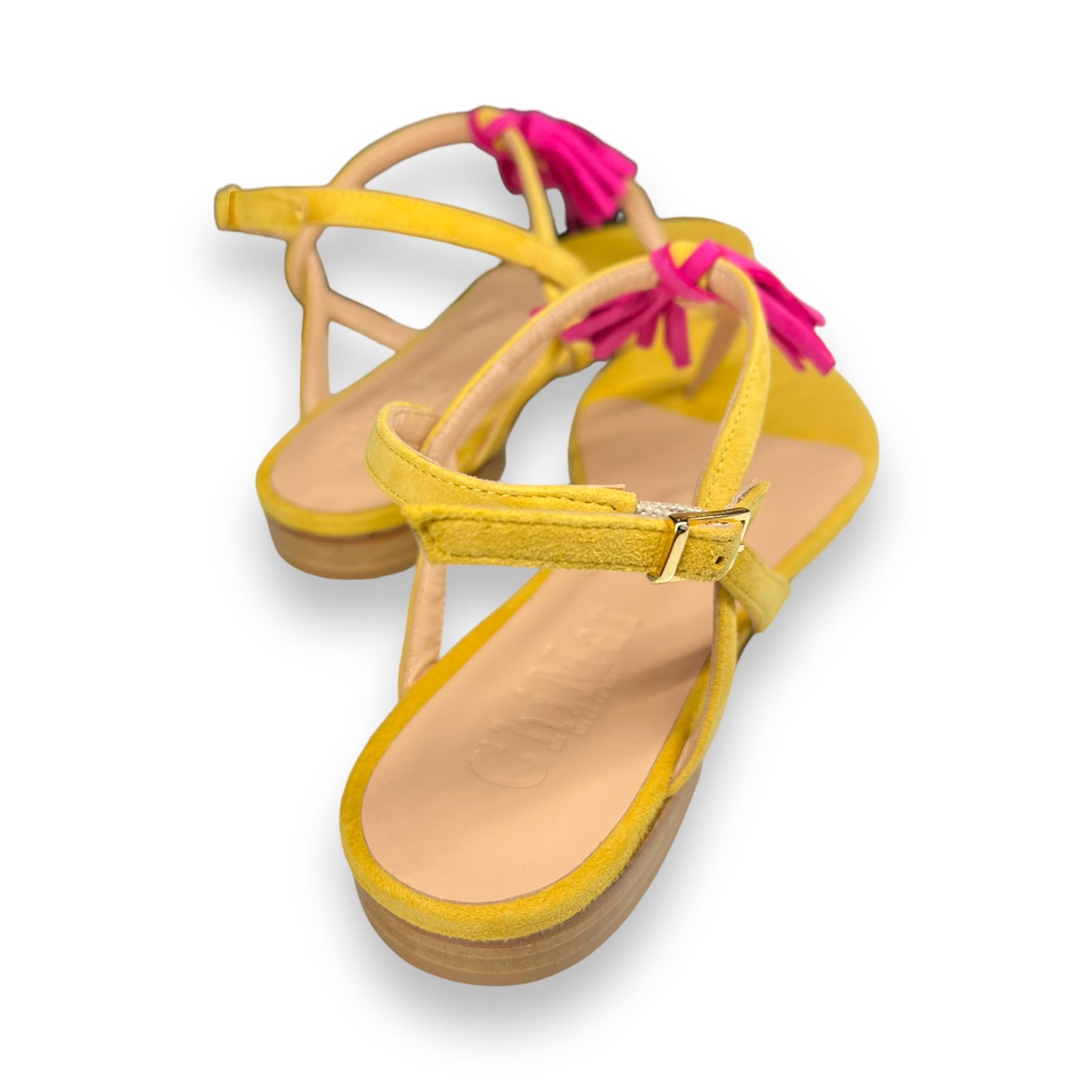 Ocher/Cyclamen Tassel Flip Flops