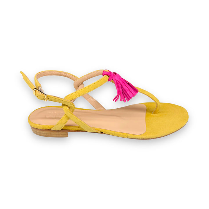 Ocher/Cyclamen Tassel Flip Flops