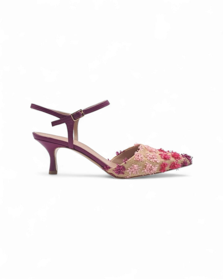 Slingback T5.5 Fantasy Raffia / Bouganville Nappa