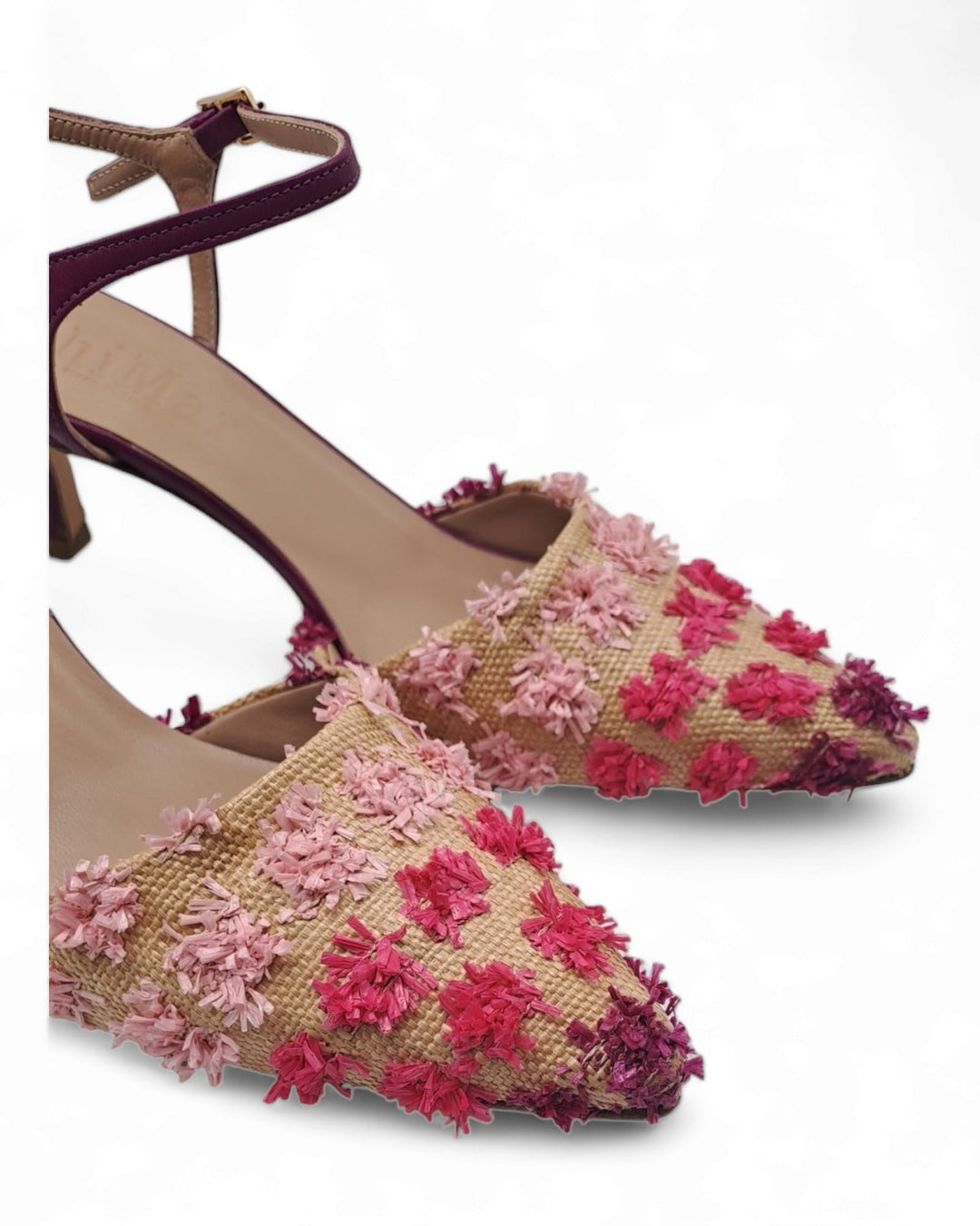 Slingback T5.5 Fantasy Raffia / Bouganville Nappa