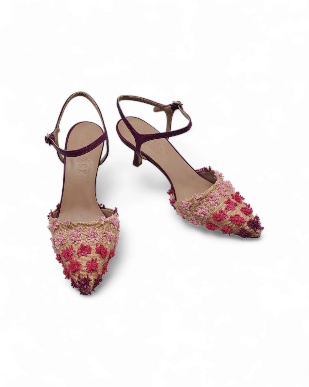 Slingback T5,5 Rafia Fantasia / Nappa Bouganville