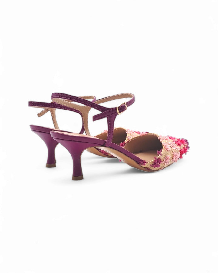 Slingback T5,5 Rafia Fantasia / Nappa Bouganville