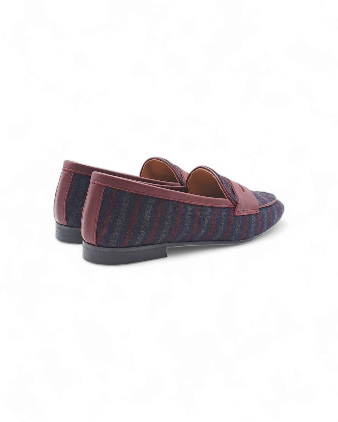 Striped and Bordeaux Nappa moccasin