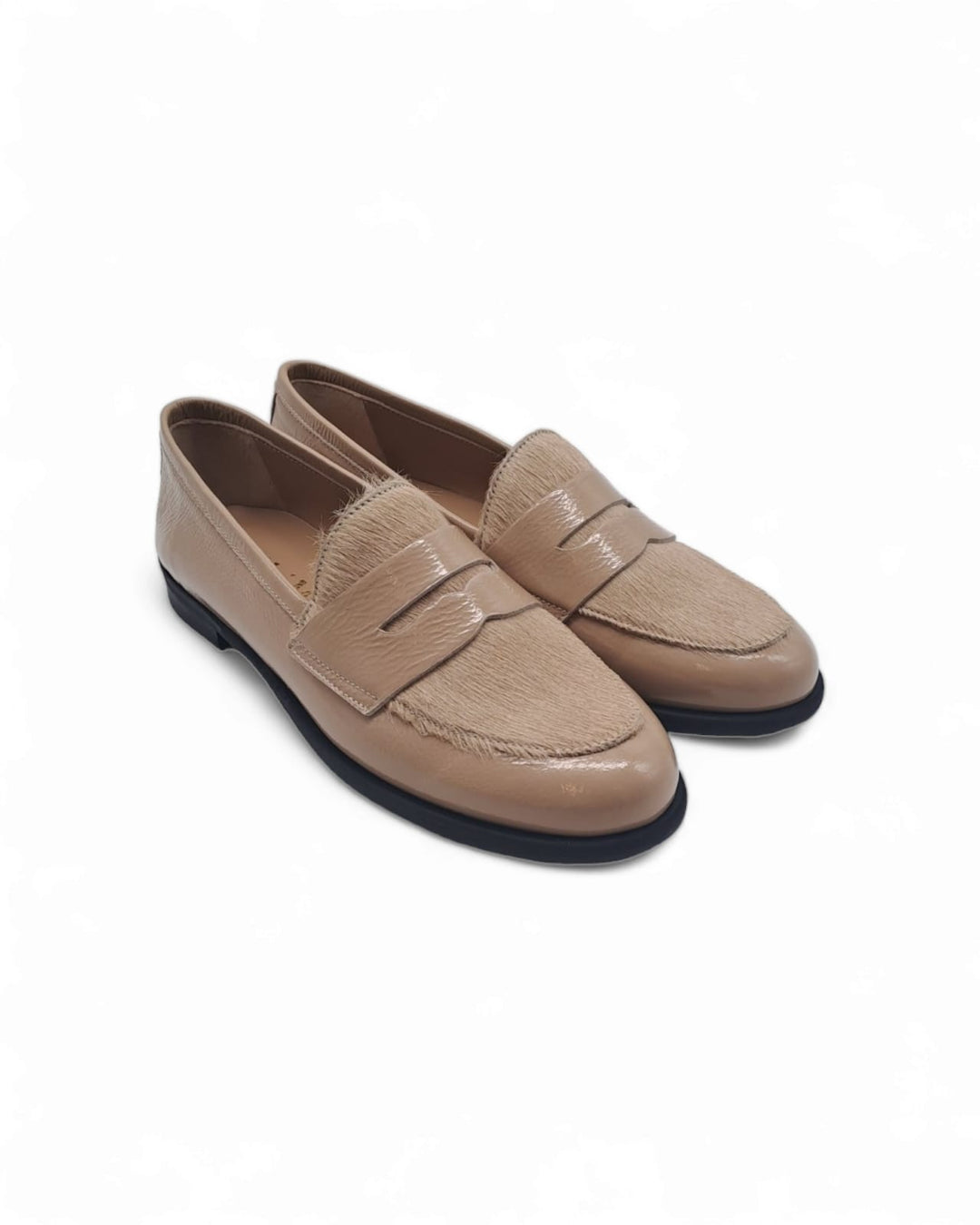 Mocassino Manal Vernice Ecrù / Cavallino Beige