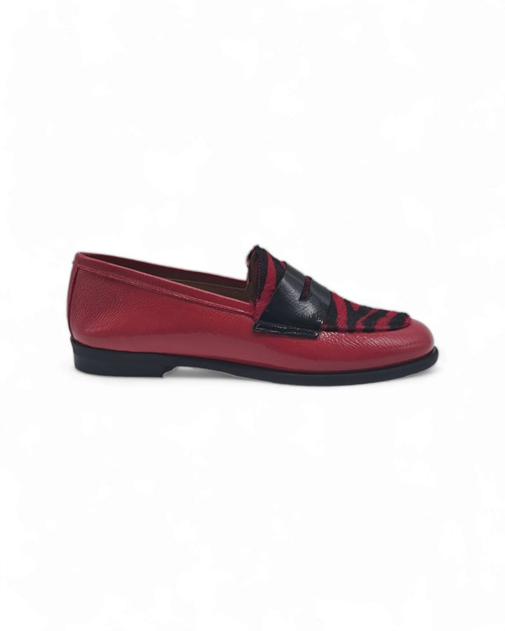 Manal Moccasin Patent Fuchsia / Cavallino Tiger Fuchsia