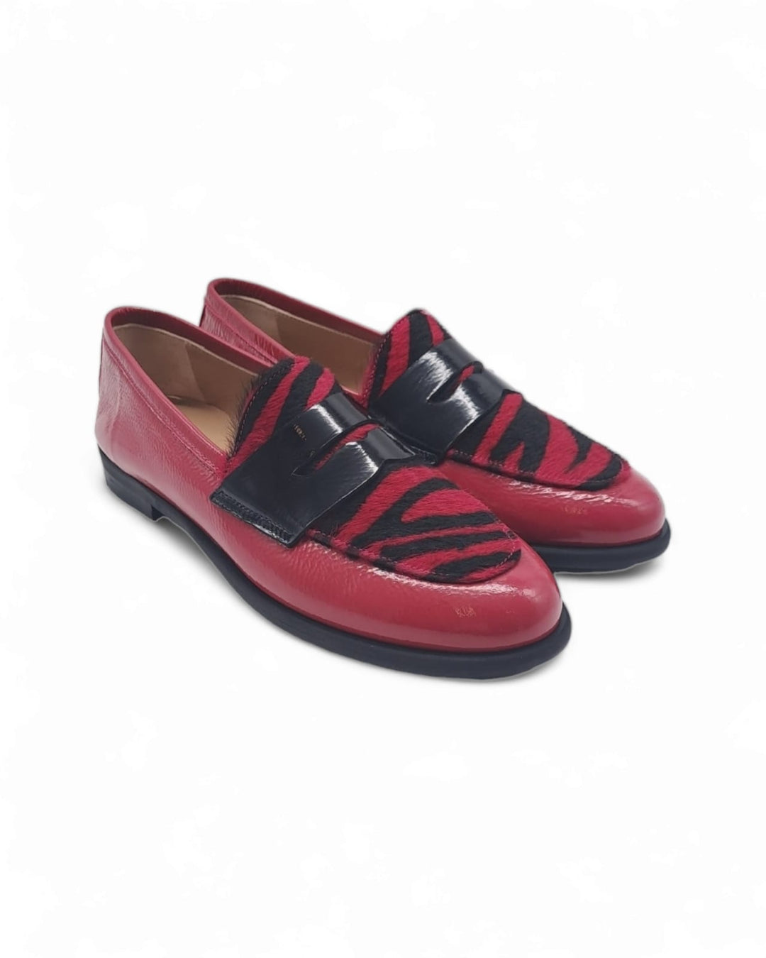 Manal Moccasin Patent Fuchsia / Cavallino Tiger Fuchsia