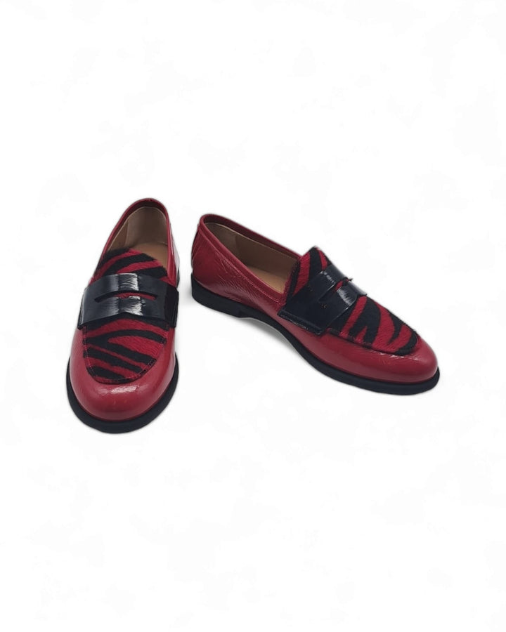 Manal Moccasin Patent Fuchsia / Cavallino Tiger Fuchsia