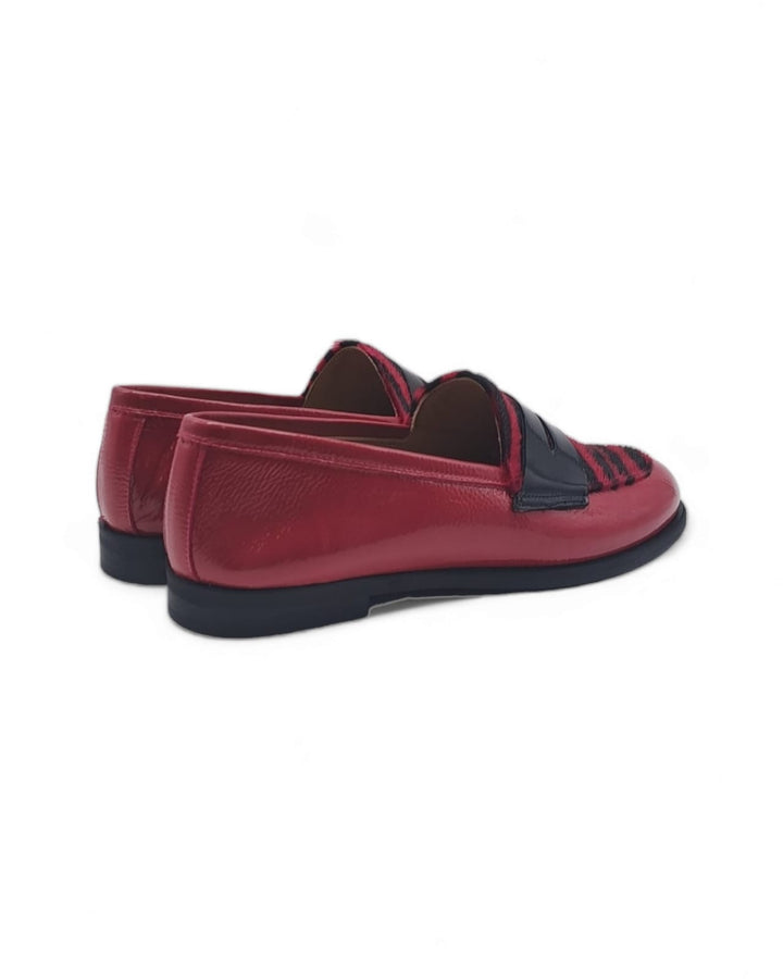 Manal Moccasin Patent Fuchsia / Cavallino Tiger Fuchsia