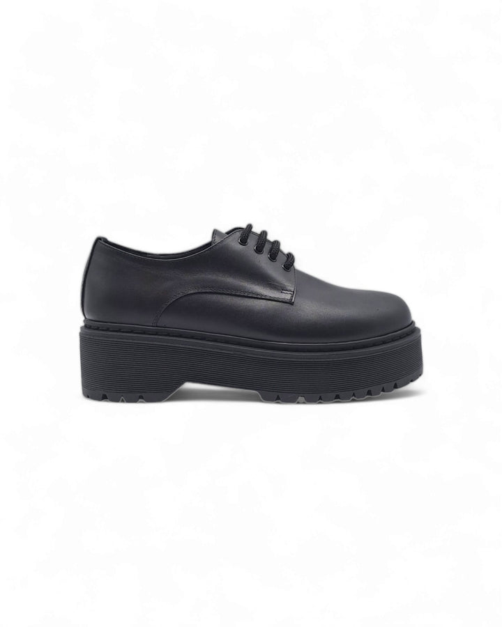 Lace-ups High Bottom Black Calfskin