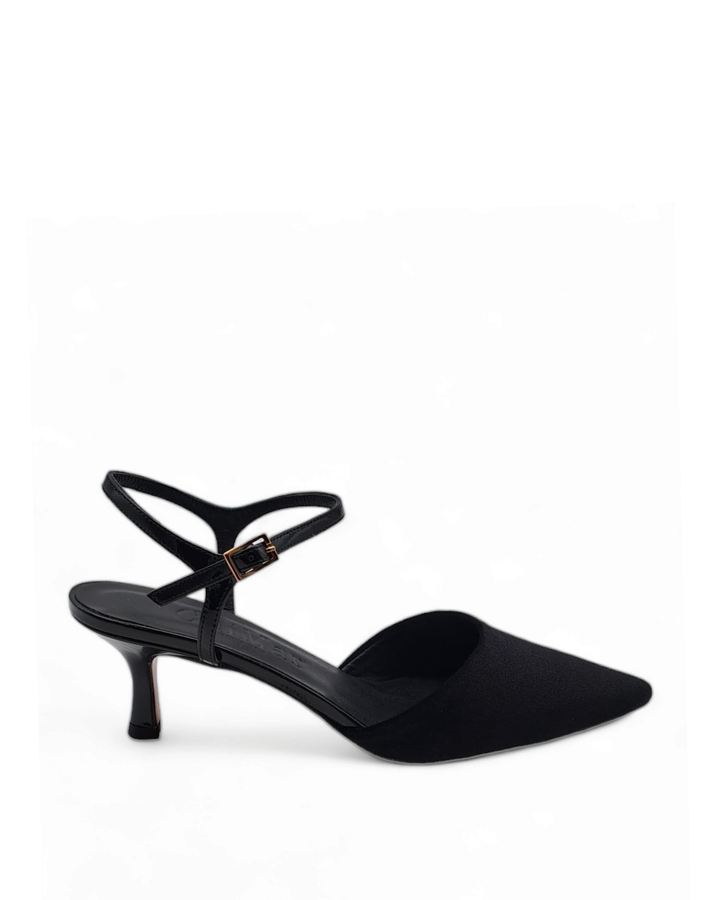 Slingback T5,5 velluto nero  / vernice