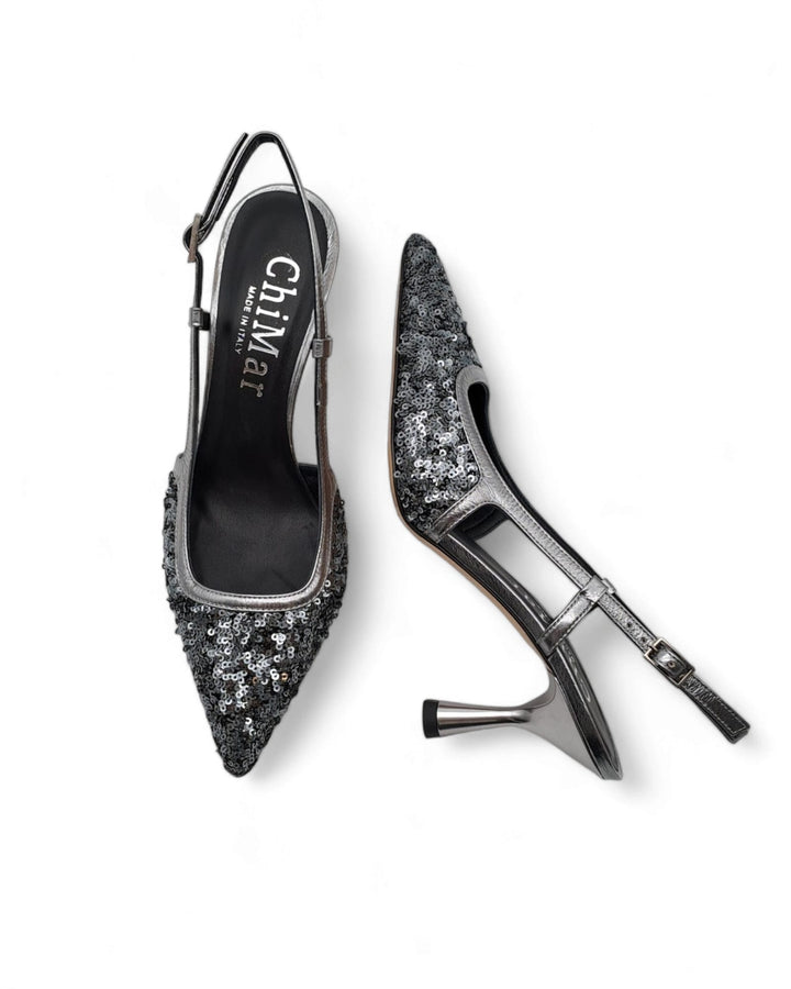 Slingback T 7,5  Paillettes Acciaio