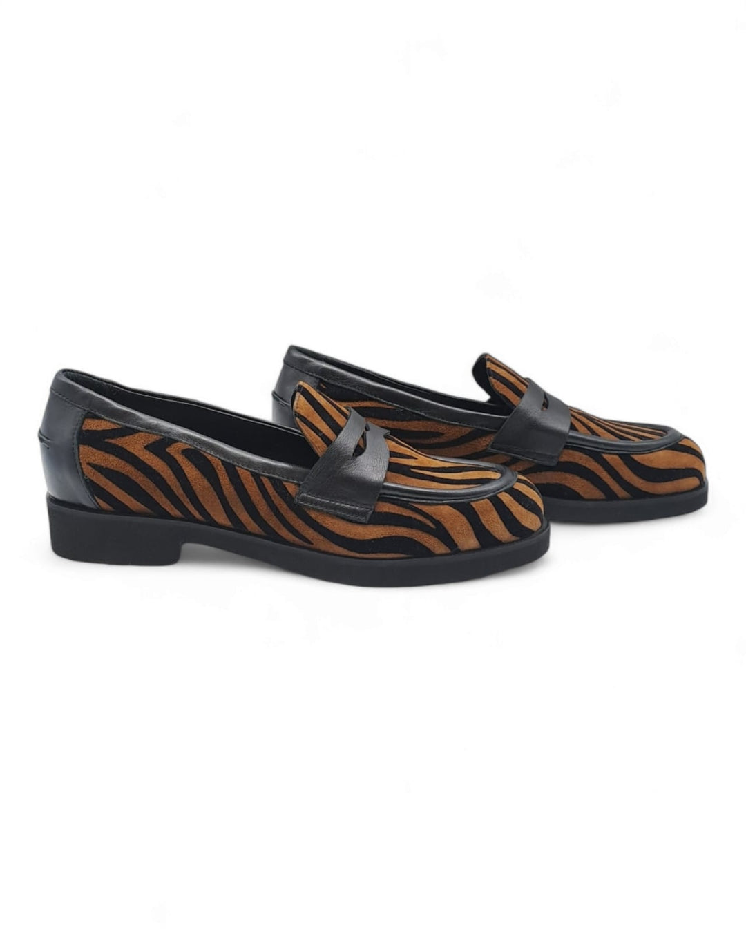 Mocassino Bendina  Camoscio Zebra Tigre