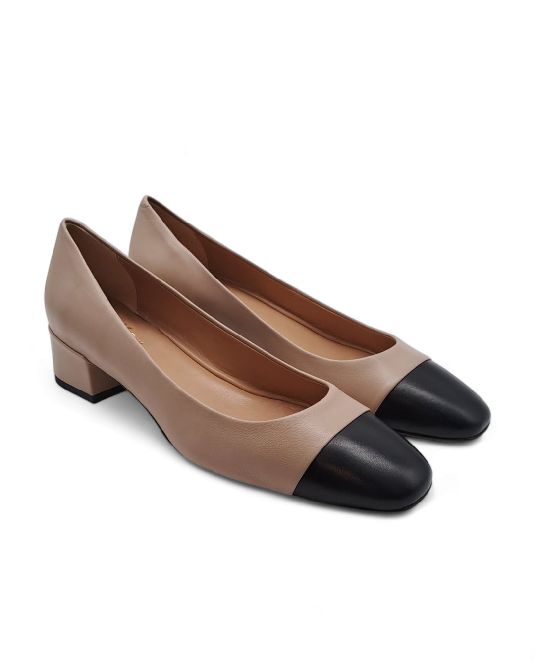 Ballerina Bicolor Nappa nero / Nappa Beige