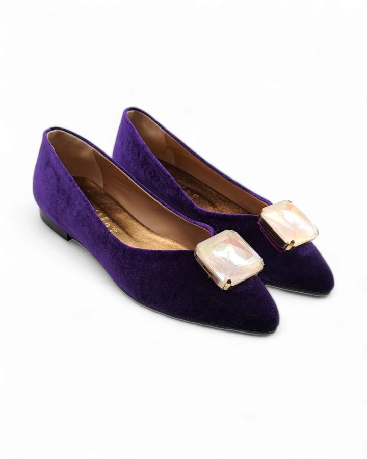 Crystal Purple Velvet Ballerina