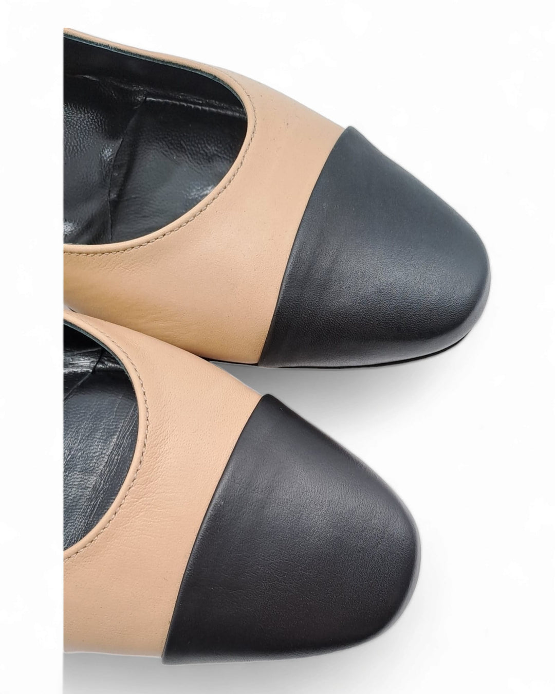 Bicolor Nappa Camel ballerina