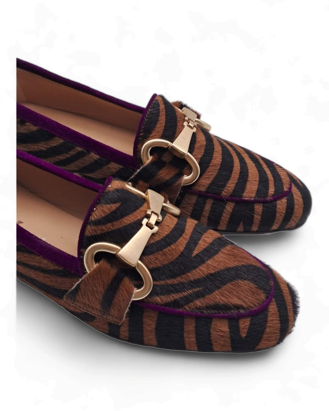 Cavallino Zebrino Moccasin Rust / Purple