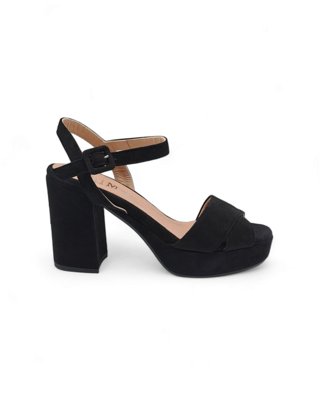 Black Suede Plateau Sandal