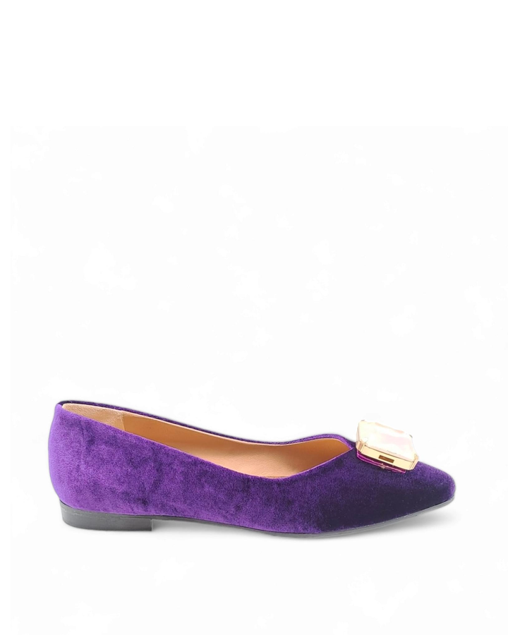 Crystal Purple Velvet Ballerina