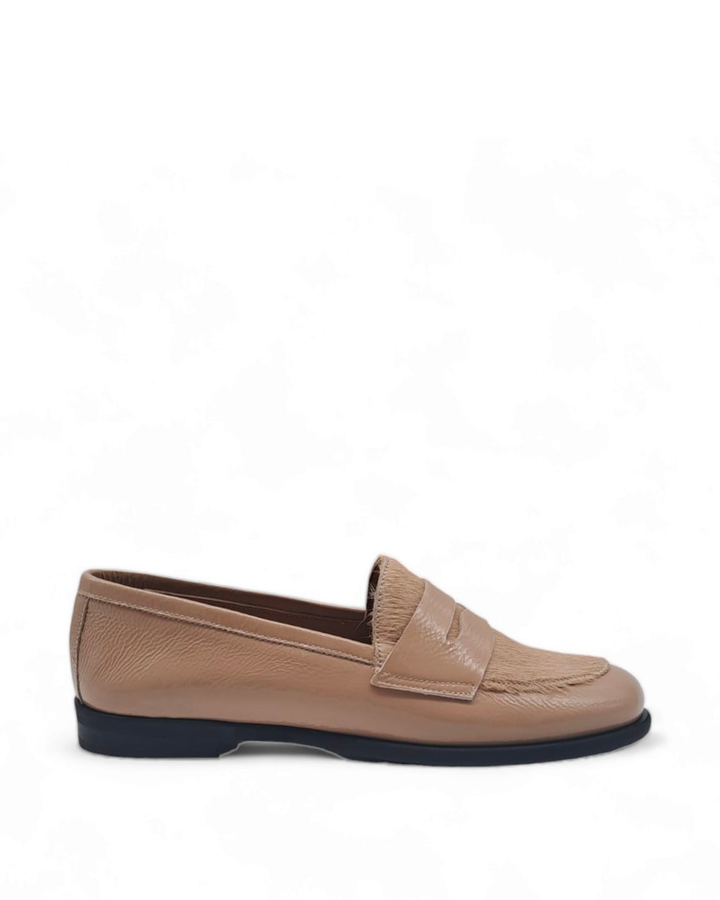 Mocassino Manal Vernice Ecrù / Cavallino Beige