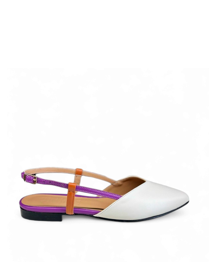 Slingback ChiMar Nappa Milk/Viola/Cuoio