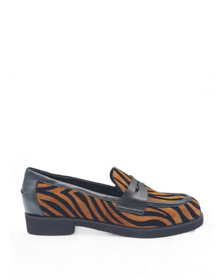 Mocassino Bendina  Camoscio Zebra Tigre