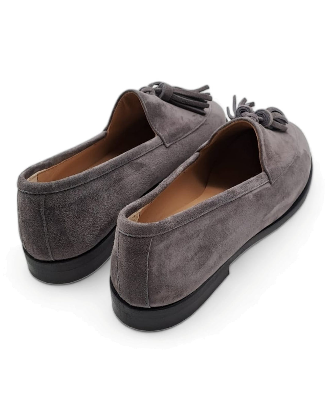 Manal Tassel Moccasin Gray Suede