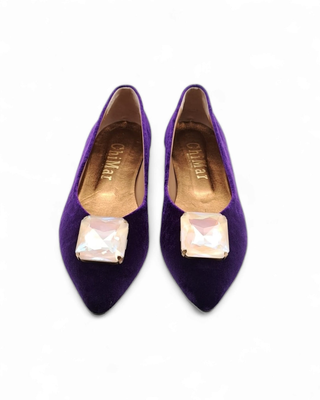 Crystal Purple Velvet Ballerina