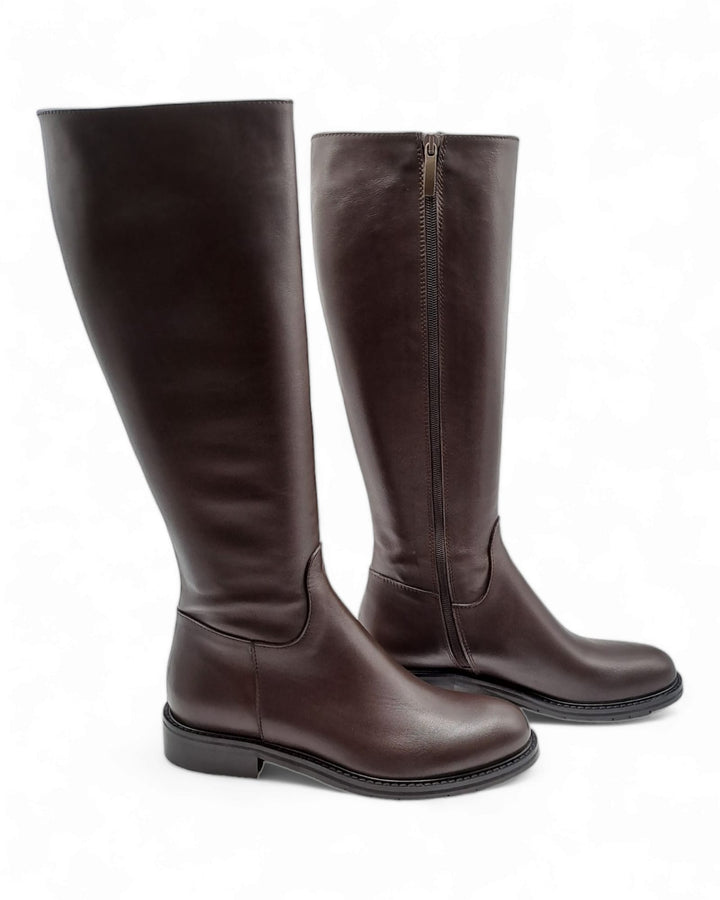 Martina Calf Boots Dark Brown