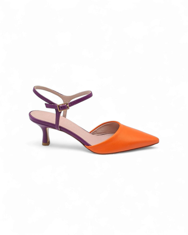 Slingback T5,5 Nappa Arancio/Viola