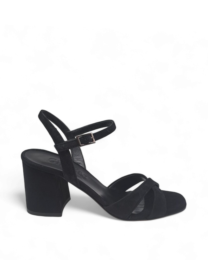 Maren Black Suede Sandal