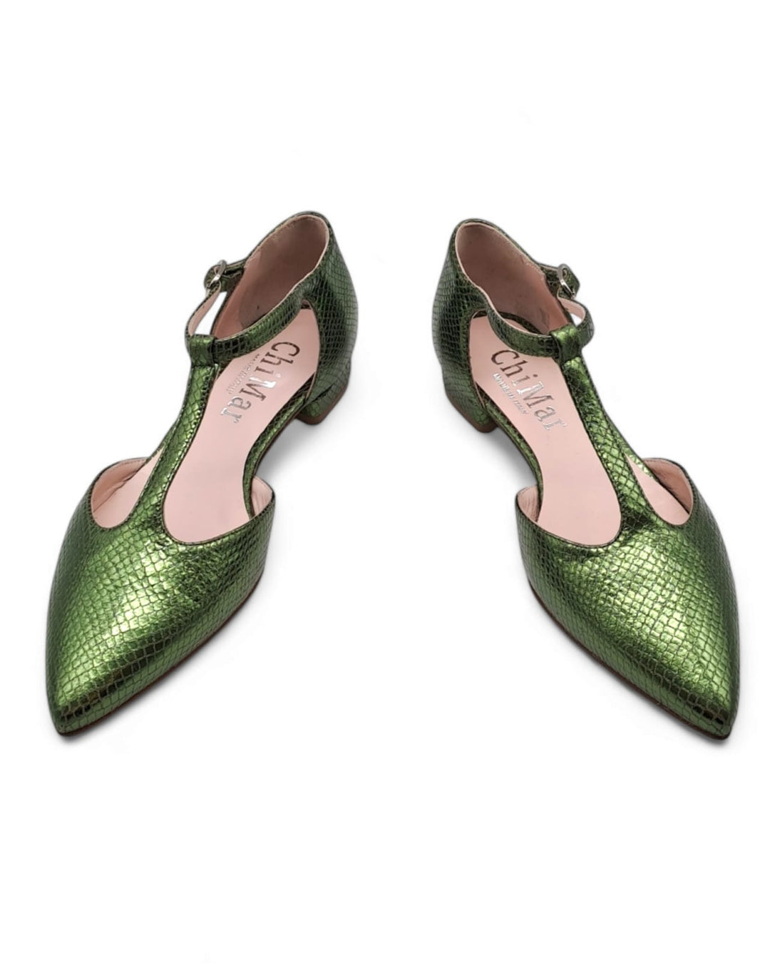 Slingback Manuela  Stampa Pitone Verde