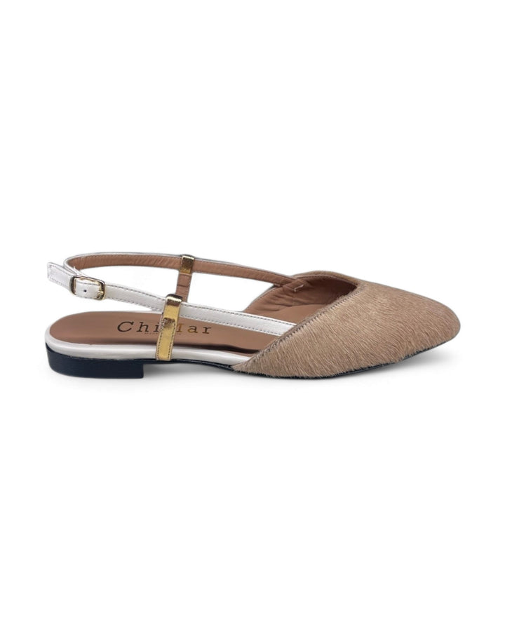 Slingback ChiMar Cavallino Sabbia/milk/oro