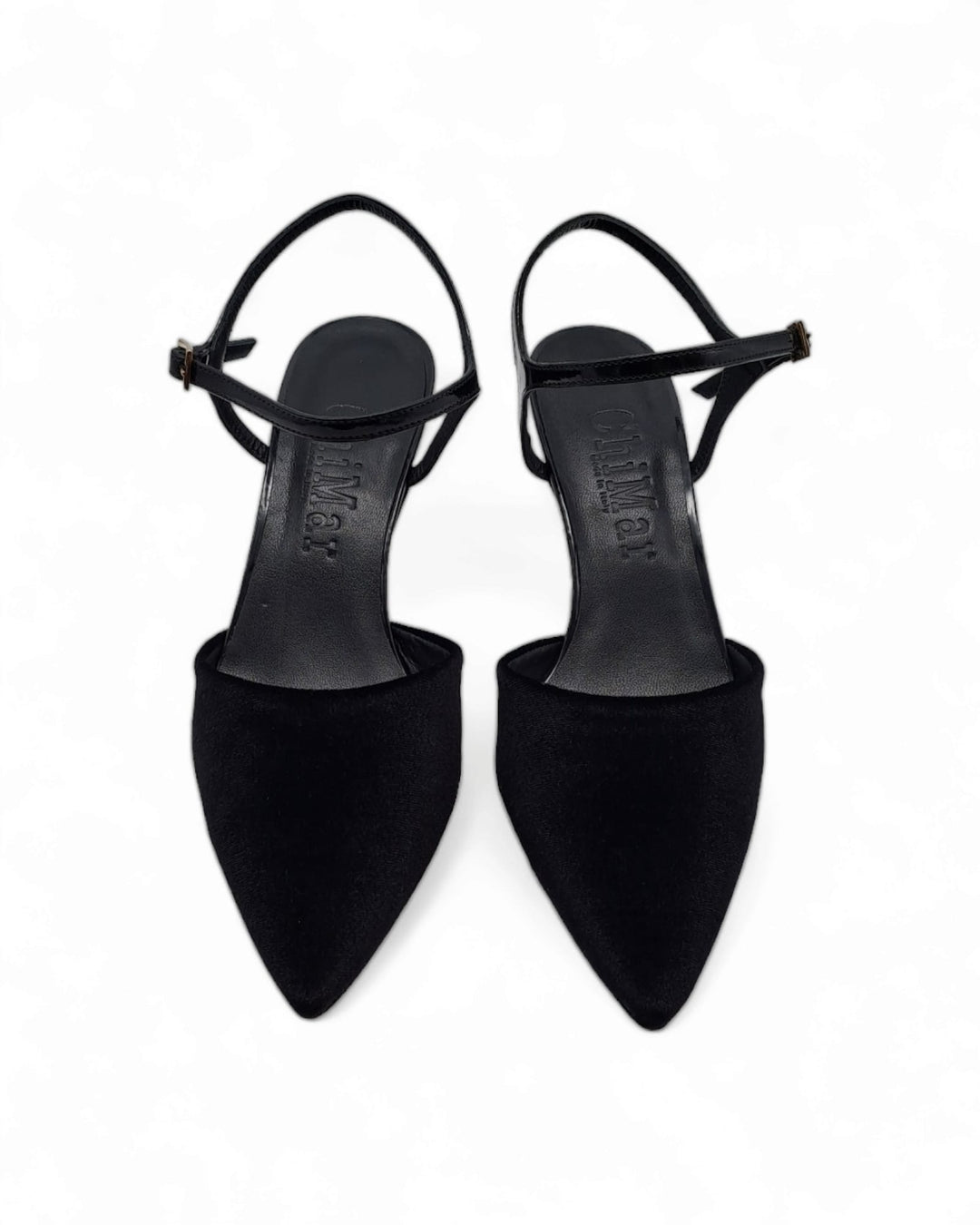 Slingback T5,5 velluto nero  / vernice