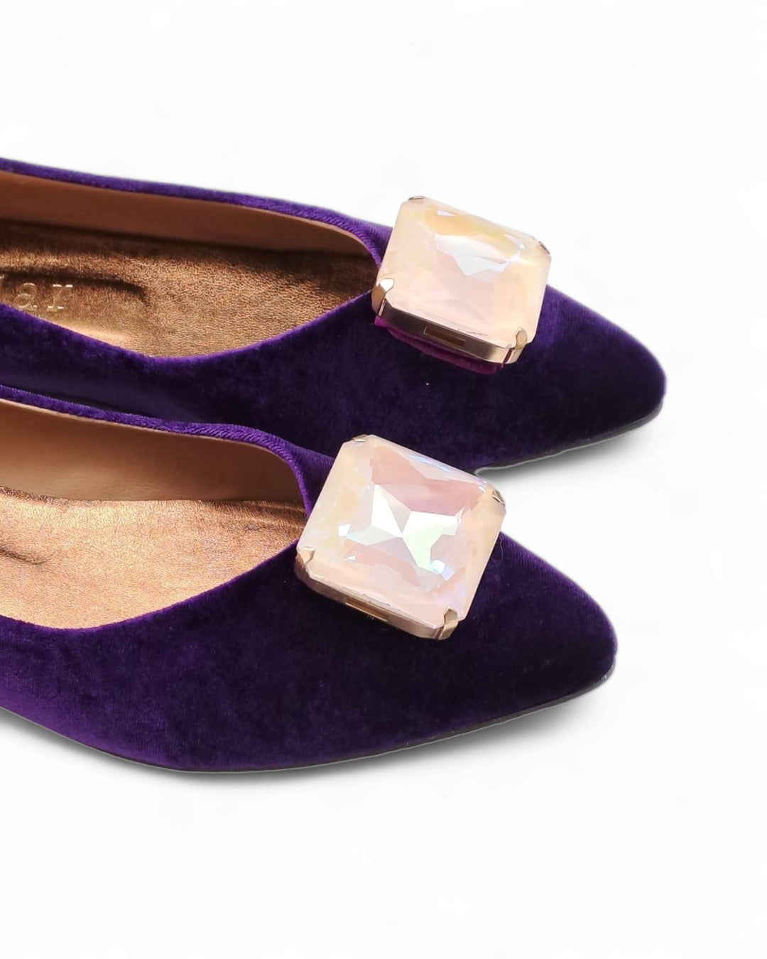 Crystal Purple Velvet Ballerina