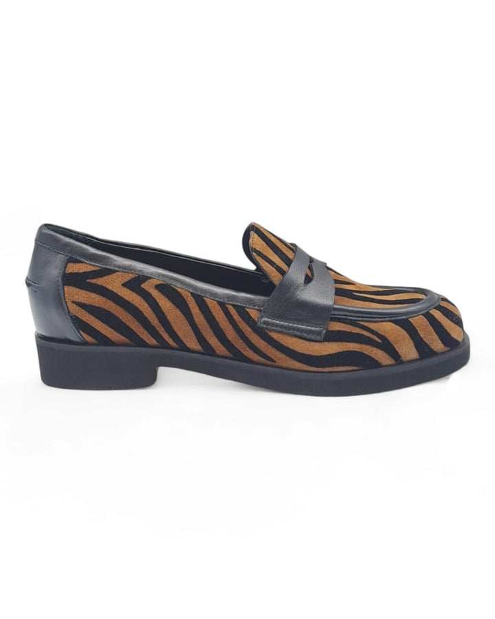 Mocassino Bendina  Camoscio Zebra Tigre