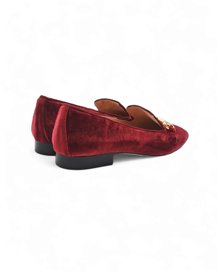 Mocassino Slipper in Velluto Bordeaux