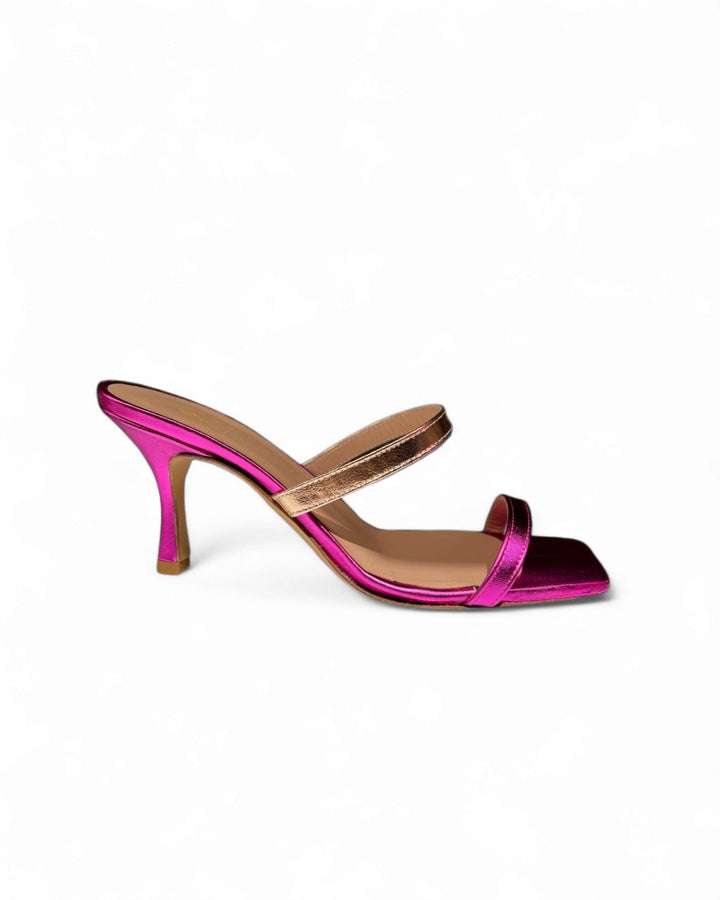 Sandalo scalzato Lam. Fucsia/Platino T7,5