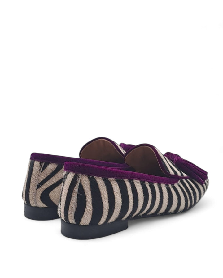 Mocassino Cavallino Zebra  / Viola