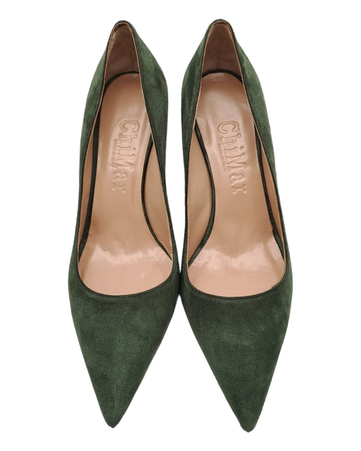 Décolleté Camoscio Verde Kelly 7,5