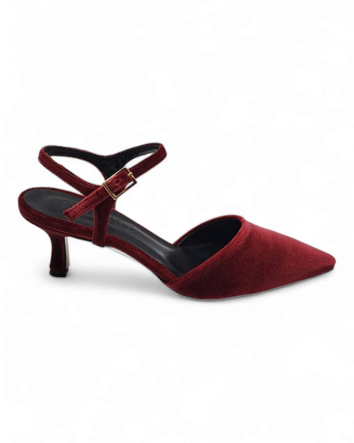 Slingback T5,5 velluto bordeaux