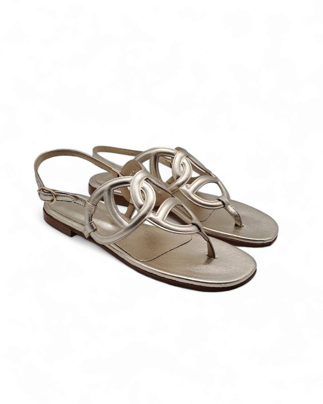 Silvia Platinum Laminate Sandal