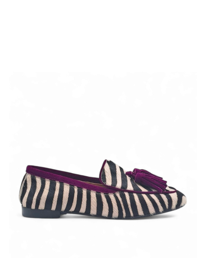 Mocassino Cavallino Zebra  / Viola